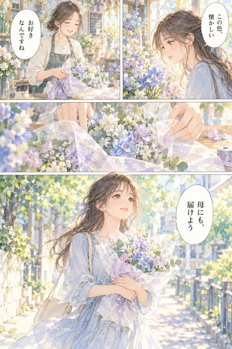 水彩タッチ漫画の見本